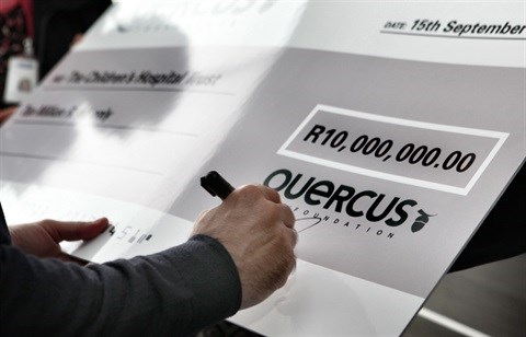 Diego Biasi puts his name to the R10m cheque.