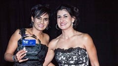 Mechelle Chetty, Unilever HR Vice President: Central Africa and Antoinette Irvine, HR Vice President: South and Southern Africa receive the Top Employers award at a gala event in Johannesburg.