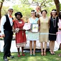 Africa Albida Tourism staff receive the Best Self Catering Award for Lokuthula Lodges from AZTA chair Ruby Tombindo