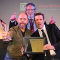 Last year's Gloo prize winner with Alastair Tempest from DMASA and Ben Evans of Ogilvy. Photographer: Wayne Hanscombe