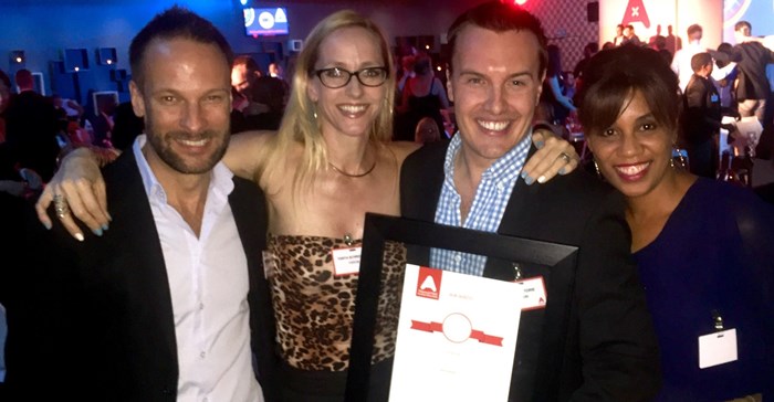 The Vizeum team celebrating their Annual AdFocus 'media agency of the year' win