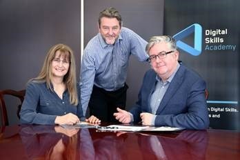 From L-R: Jovanka Damjanovic, Head of Engineering Improvement at Standard Bank, Fanie Van Heerden, Head of IT Solutions, Architecture and Design at Standard Bank and Paul Dunne, CEO and founder of Digital Skills Academy