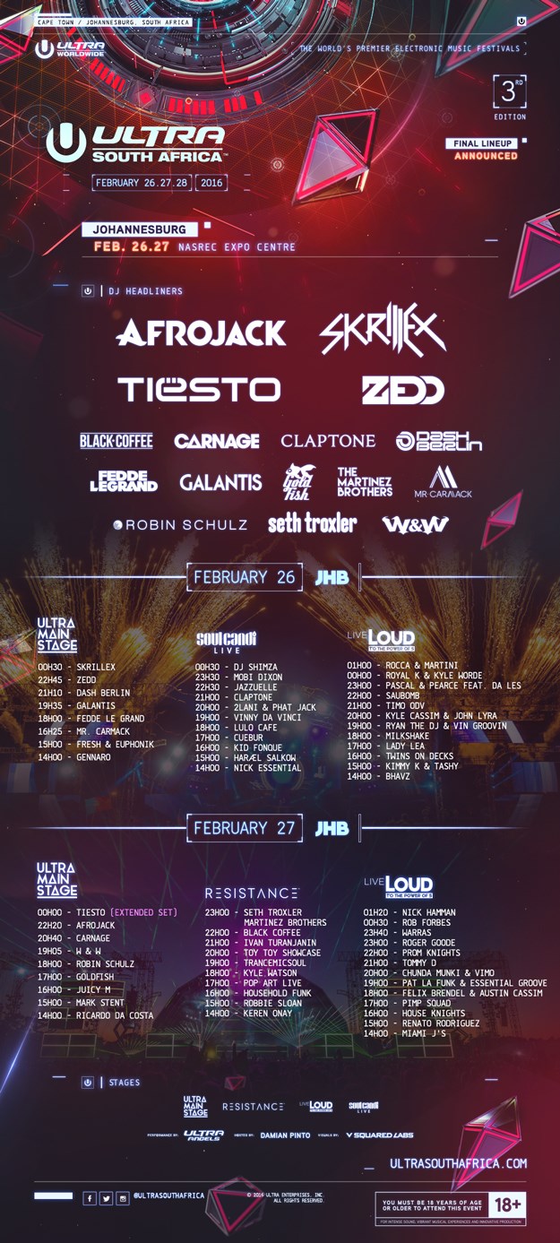 Ultra South Africa releases complete festival line-up and schedule
