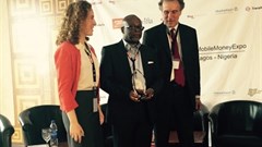 Tagattitude CEO, Yves Eonnet (right), receiving the Kalahari Award for Best Technology Enabler Platform