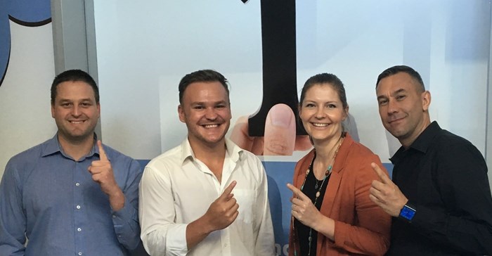 Rick Rupping, head of marketing, Matt Arnold, brand manager, Brina Sieber, digital strategist and Grant Malherbe-Stroud, media manager