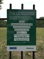 Public space protection order, Hackney 2015.