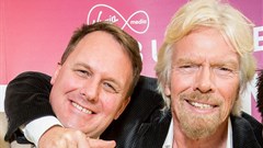 Jeff Paterson with Richard Branson after winning the Pitch to Rich competition
