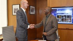 NBA commissioner Adam Silver (left) with Econet founder and executive chairman Strive Masiyiwa