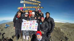 The Kilimanjaro Challenge 2014 team at the summit