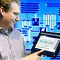 IBM's Jay Gambetta demonstrating the IBM Quantum Experience on a tablet