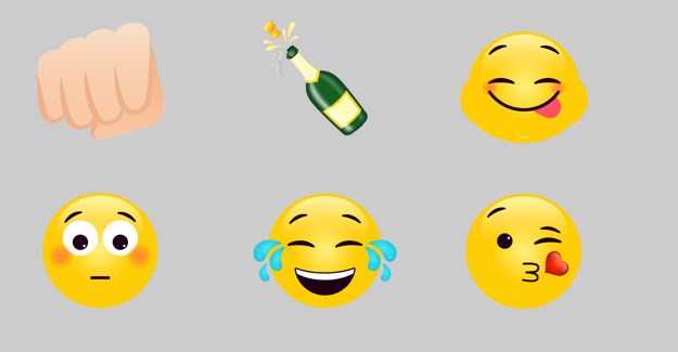 A selection of the specially designed emojis in TLC Entertainment's library.