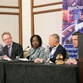 Left to right: Chris George, strategic negotiator, Google; Mike van den Bergh, CMO, PCCW Global; Funke Opeke, CEO, MainOne; Chris Wood, CEO, WIOCC and Willem Marais, group managing executive and CEO, Liquid Telecom SA, during the MainOne-hosted Africa Panel Session.