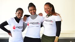 GirlCode founders from left: Jeanette Theu, Tinyiko Simbine and Zandile Keebine.