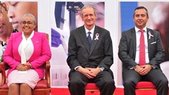 L-R: First Lady Margaret Kenyatta, Markus Gemuen and Andre Mendoza.