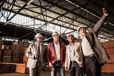 Siyabonga Mncube (Black Bird Capital), Wessel Jacobs (Jacobs Capital), Nkosinathi Nhlangulela (Black Bird Capital) and Hilton Loring (Masonite).