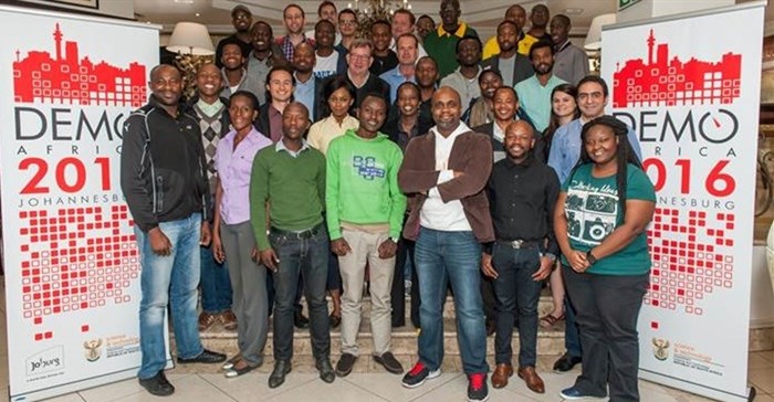 Demo Africa 2016 Finalists with mentor Stephen Ozoigbo.