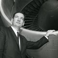 - Joe Sutter with a Boeing 747 engine