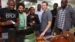 Eric Thimba and Porgie Gachui, co-founders of Mookh; Wandia Gichuru, CEO, and Makena Mutwiri, Head of Marketing of Vivo Active Wear; Mark Zuckerberg, Ime Archibong, Emeka Afigbo of Facebook; Edna Kwinga, Human Resource Officer, and Marie Amuti, UX designer of Twiga Foods.