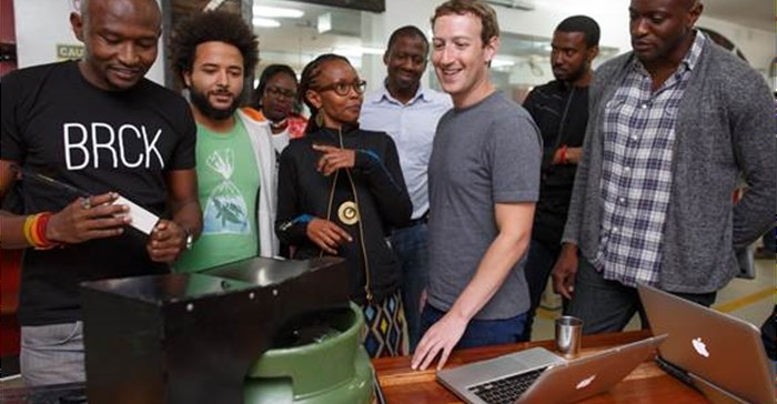 Eric Thimba and Porgie Gachui, co-founders of Mookh; Wandia Gichuru, CEO, and Makena Mutwiri, Head of Marketing of Vivo Active Wear; Mark Zuckerberg, Ime Archibong, Emeka Afigbo of Facebook; Edna Kwinga, Human Resource Officer, and Marie Amuti, UX designer of Twiga Foods.