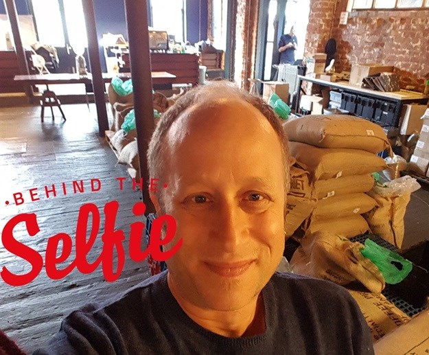 Joel at ‘home’ in the Origin Roastery.