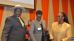 Uganda President Yoweri Museveni, Janet Museveni and Sicily Kariuki of Kenya.