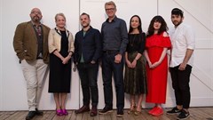 L/R: Steve Spence, Alexandra Taylor, Graham Shearsby, Bruce Duckworth, Kath Tudball, L.A. Ronayne and Thomas Manning