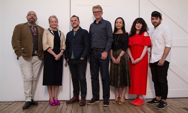 L/R: Steve Spence, Alexandra Taylor, Graham Shearsby, Bruce Duckworth, Kath Tudball, L.A. Ronayne and Thomas Manning