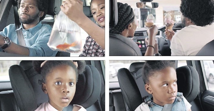 Screenshots from the ad.