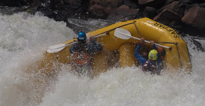 White waters of Zambezi put river rafters through their paces