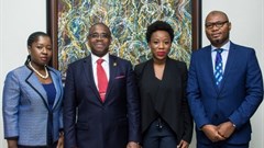 L – R: Adebimpe Ihekuna, Head Banking Products FirstBank; Gbenga Shobo, Deputy Managing Director, FirstBank; Ebi Atawodi, General Manager for Uber in Nigeria and Babatunde Lasaki, Head Media and External Relations FirstBank