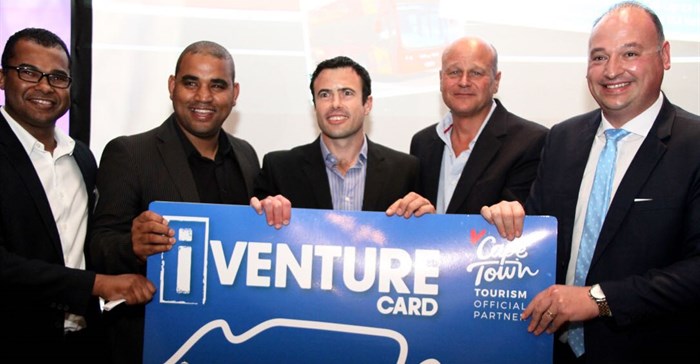 From left: Enver Duminy (CEO of Cape Town Tourism), Cllr Eddie Andrews, David Henwood (CEO of iVenture City Pass Cape Town), Claus Tworeck (City Sightseeing), James Vos (Shadow Minister of Tourism)