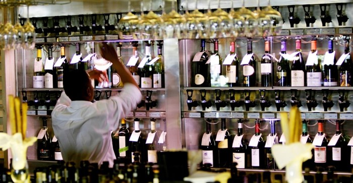 Belthazar's largest wine by the glass bar in the world