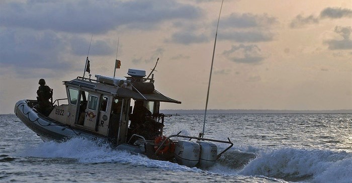 Official Navy Page via  - A Cameroonian Rapid Intervention Battalion (BIR) boat patrols the Cameroon coastal waters.