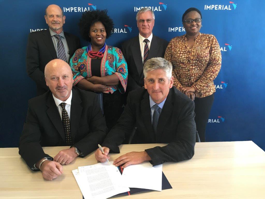 Top (from left to right): Herman van Laar (Managing Director of Contract Bus Services Division at Imperial Logistics), Siphiwe Madiba-Vara (Chief People Officer, Human Resources at Imperial Logistics), Willem Spangenberg (Attorney for Interstate Bus Lines), Sibongile Zikalala (Transformation Director at Imperial Logistics). Bottom (from left to right): Gregory Hocking (Financial Director at Imperial Logistics South Africa), Christo du Plessis (Chief Operation Officer at Interstate Bus Lines)