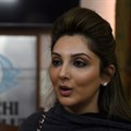 Zahraa Saifullah, editor and publisher of Grazia magazine's Pakistan edition, speaks at a press conference in Karachi on February 6, 2017 ()