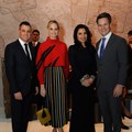 Moda Operandi co-founder Lauren Santo Domingo (second left) poses with Martin Drew ,Etihad Airways Senior Vice President – Americas (left), Amina Taher, Etihad Airways Head of Corporate Communications (second right), Patrick Pierce, Etihad Airways Vice President – Sponsorship (right), and Etihad Airways cabin crew during a VIP dinner announcing the launch of Runway to Runway.