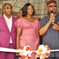 R-L: Deputy Governor of Anambra State, Nkem Okeke (Right); Chairman, Bon Hotel Grand Pela, Nwakeze Pete and his wife Nwakeze Emmanuela, during the official commissioning of Grand Pela Hotel in Durumi, Abuja, and Former Ambassador of Nigeria to Angola, Folorunso Otukoya (left).