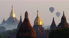 Hot air balloons over Bagan