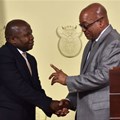 Known as the &quot;Weekend Special&quot;, Des van Rooyen held the post of finance minister for all of four days. He is seen here with President Jacob Zuma. Source: Municipal Focus