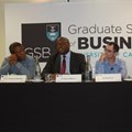 Panellists: Associate Professor Mills Soko, director: GSB; Mncane Mthunzi, president: Black Management Forum, Dr Sean Gossel, senior lecturer in finance at the GSB; and Nqabayomzi Kwankwa, United Democratic Movement (UDM) chief whip.