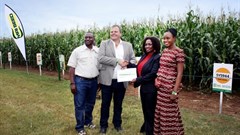 L-R: Paul Kapapula (Head of Sales Syngenta Zambia), Ernest Myburgh (Head of Syngenta Zambia), Anafrida Bwenge (Feed the Future Division Chief USAID Zambia), Ndekazi Olive Kaluwa (Private Sector Development Specialist USAID Zambia)