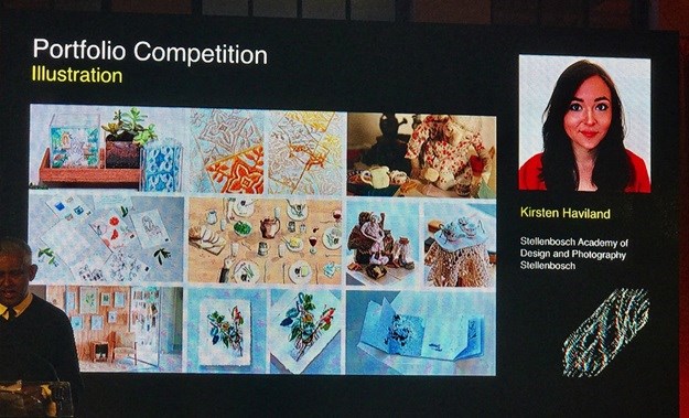 Kirsten Haviland of the Stellenbosch Academy of Design was awarded in the illustration portfolio competition.
