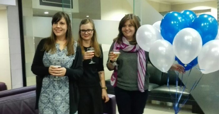 Winners, Amri Botha and Carina Coetzee with Lynne Wylie from Cinemark