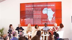 The selection of this year’s Realness Screenwriter’s Residency was announced at the Cannes Film Festival by Realness co-founder Cait Pansegrouw (second from right).