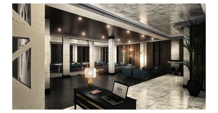 Artists impression of the reception at BON Hotel Apo