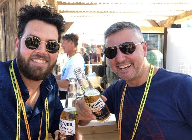 Cheers! Native VML ECD McManus with Pernod Ricard SA marketing director, Charl Bassil in Cannes.