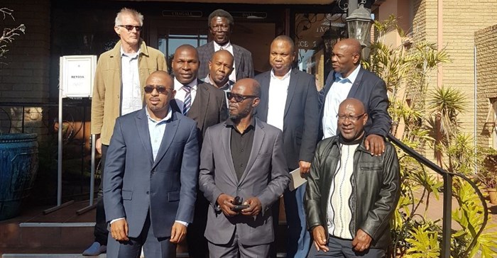 Front from left to right: Desmond Khalid Golding (CEO of RETOSA), Sem Shikongo (Chairman of RETOSA), Digu // Naobeb (CEO of Namibia Tourism Board).<p>Middle from left to right: Vasco Manhica, (Chairman of the private sector association in Mozambique), Sisa Ntshona (CEO of South African Tourism), Albino Mahumana (CEO Mozambique Tourism Authority), Dr Kaseke (CEO of Zimbabwe Tourism Authority)</p><p>Back from left to right: Martin Kennedy (Communications Officer of Seychelles Hospitality and Tourism Association) and Paul Matamisa (CEO of the private sector Zimbabwe Tourism Council)