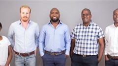 L-R: Enda Kwinga, HR; Grant Brooke, CEO; Kikonde Mwatela, COO; Caine Wanjau, CTO; Mahia-John Mahiaini, CFO.