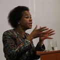 Dr Mamphela Ramphele speaking at a Leader’s Angle talk hosted by the University of Stellenbosch Business School.