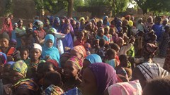 Children gathered in Niger. Credit: BBC.
